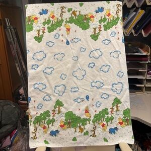 Disney Winnie the Pooh Blanket - White, Green, Red, Blue